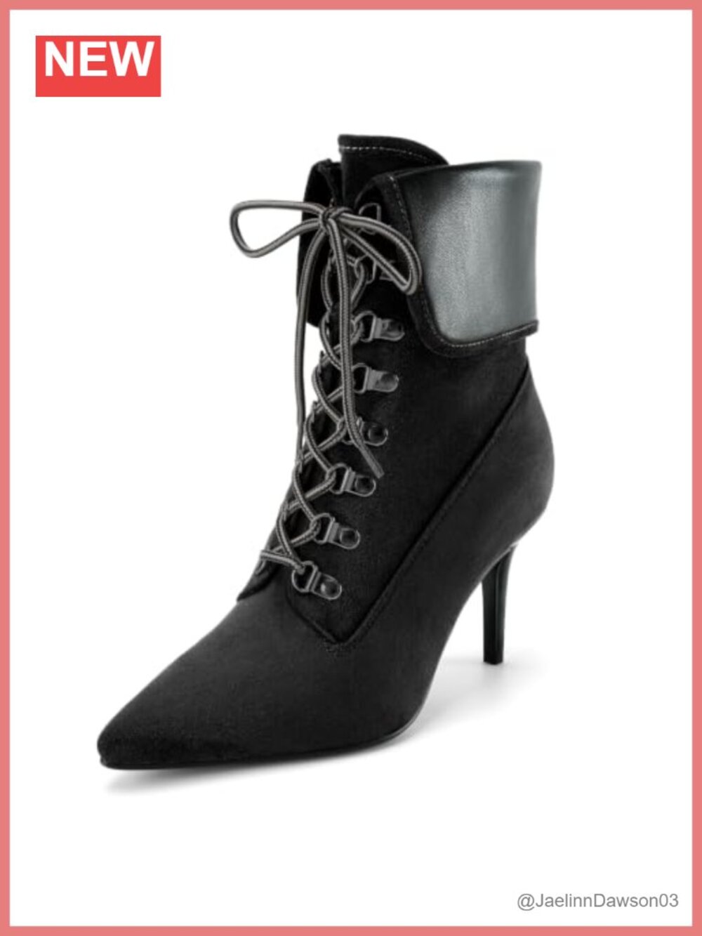 Women's Pointed Toe Ankle Boots Stiletto Heel Lace Up Zip Booties